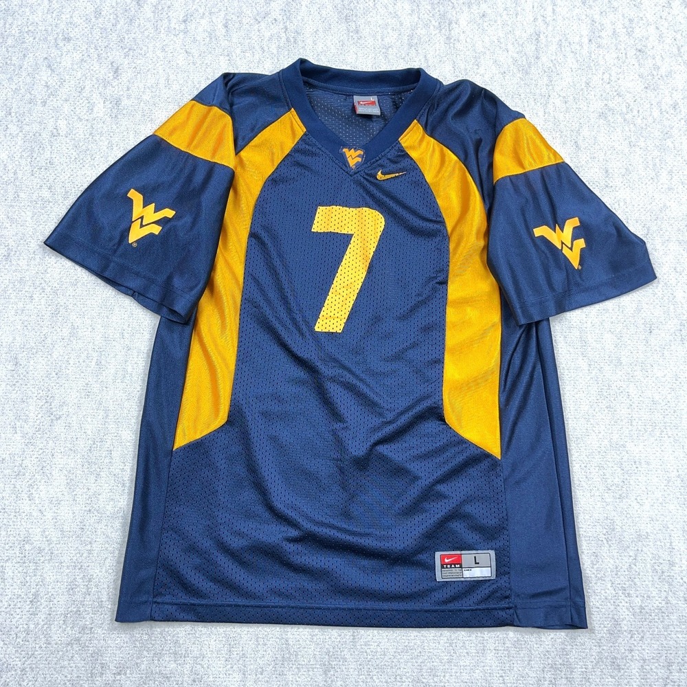 Vintage West Virginia Mountaineers Jersey‎ Youth Large Nike Noel Devine WVU Boys